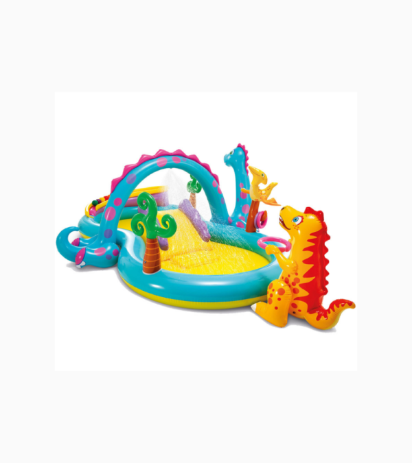 Family size inflatable water slide/pool